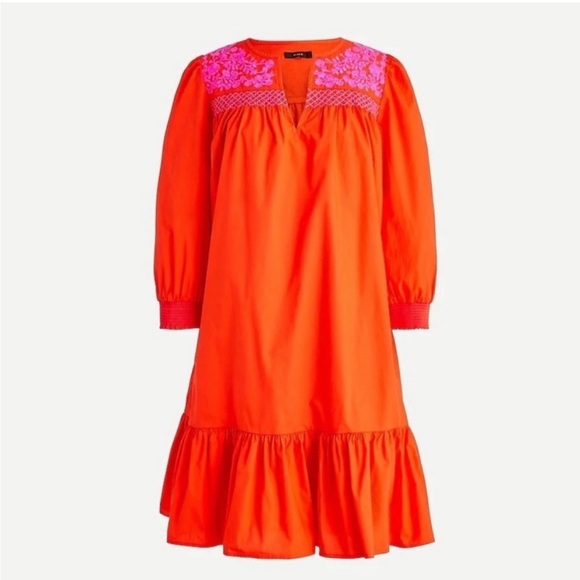 J. Crew Orange and Pink Midi Dress - Picture 2 of 12